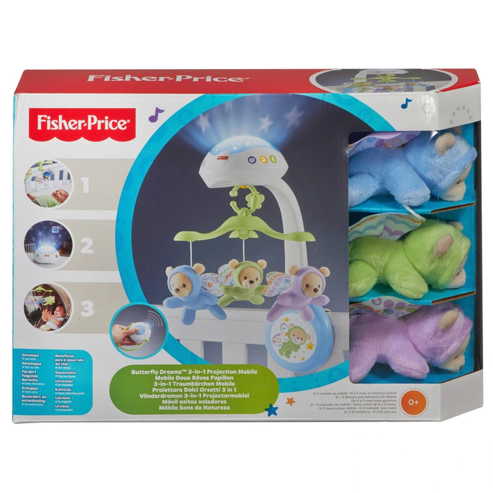 Fisher-Price Butterfly Dreams 3-in-1 Light Projector Cot Mobile