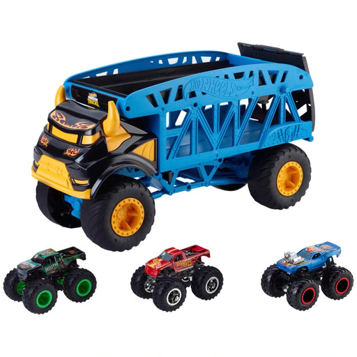Hot Wheels Monster Trucks Diecast Cars Monster Mover Transporter with 3 Trucks