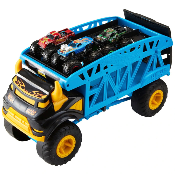 Hot Wheels Monster Trucks Diecast Cars Monster Mover Transporter with 3 Trucks