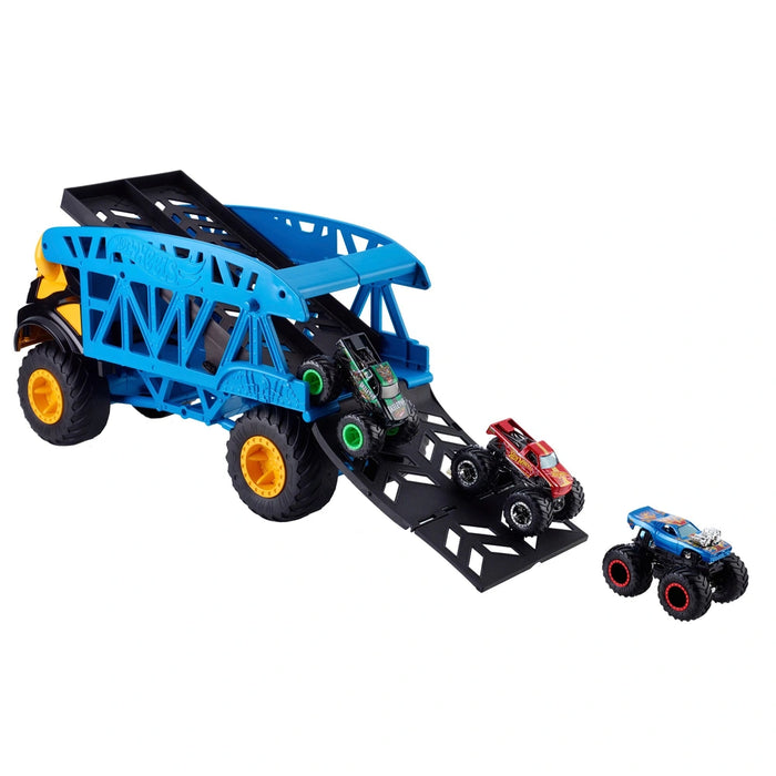 Hot Wheels Monster Trucks Diecast Cars Monster Mover Transporter with 3 Trucks