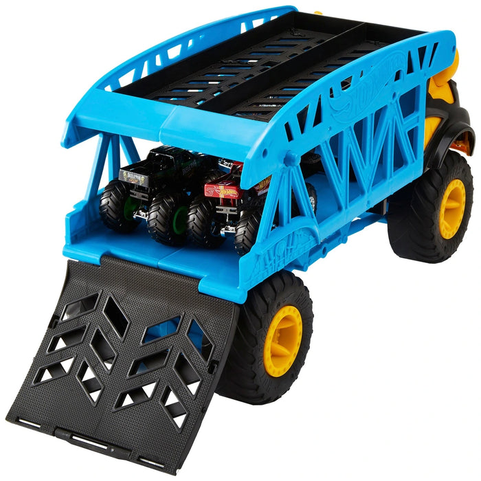 Hot Wheels Monster Trucks Diecast Cars Monster Mover Transporter with 3 Trucks
