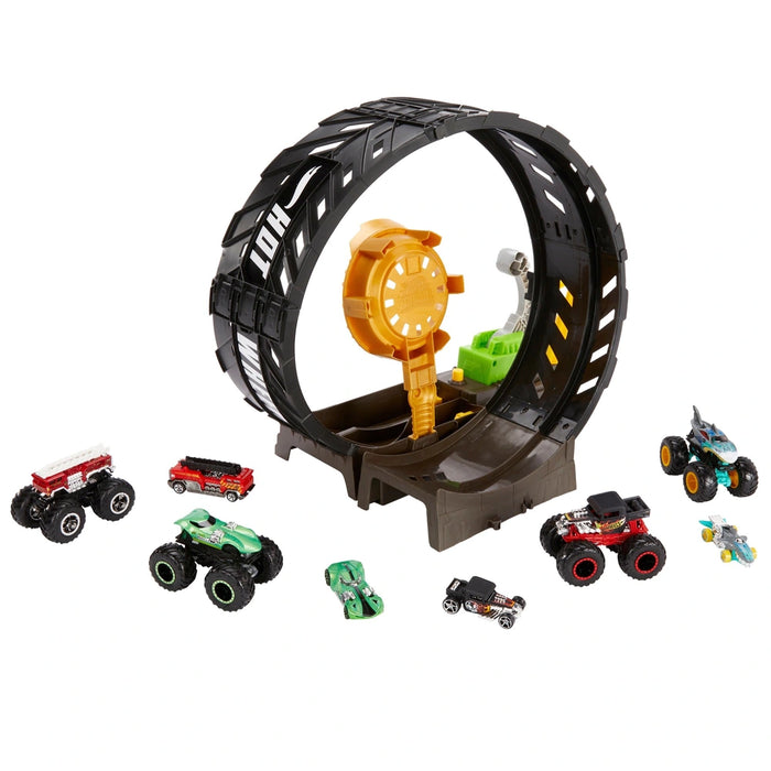 Hot Wheels Monster Trucks Epic Loop Challenge Playset with 8 Diecast Cars