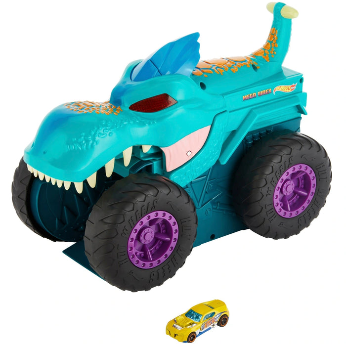 Hot Wheels Monster Trucks Car Chompin' Mega Wrex with Diecast Car 1:64 Scale