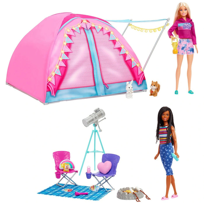 Barbie Let's Go Camping Tent Playset with 2 Dolls