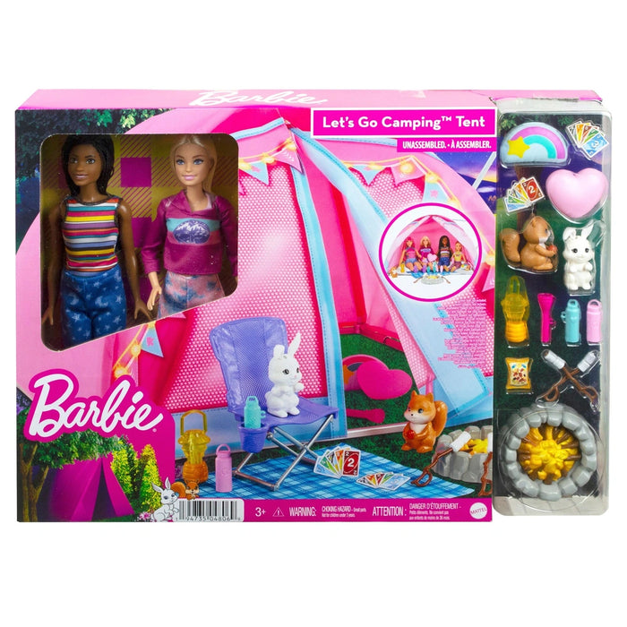 Barbie Let's Go Camping Tent Playset with 2 Dolls