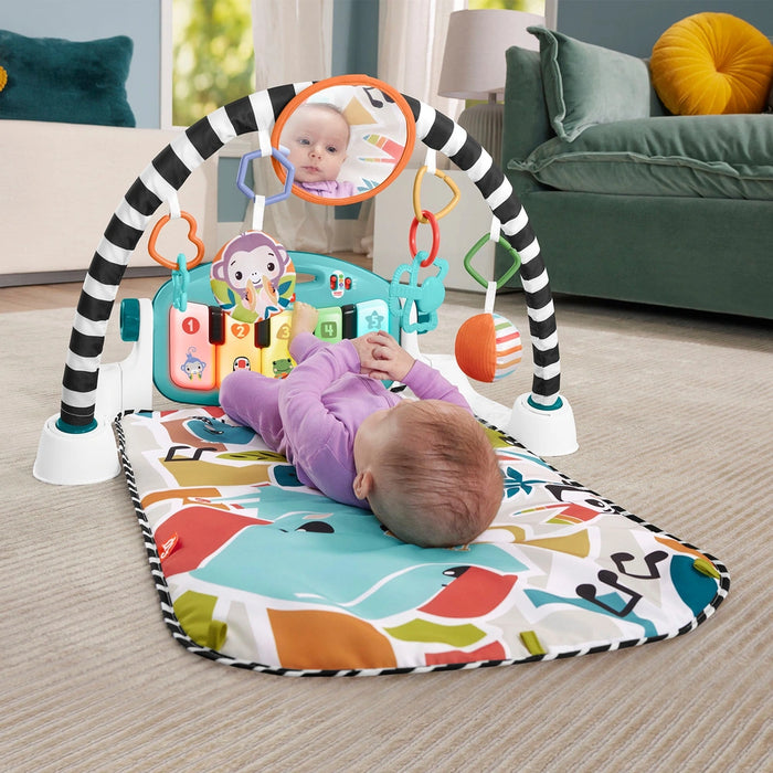 Fisher-Price Glow and Grow Kick & Play Piano Baby Gym Blue
