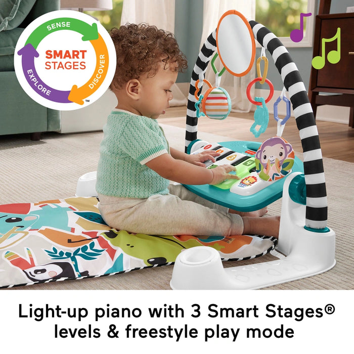 Fisher-Price Glow and Grow Kick & Play Piano Baby Gym Blue