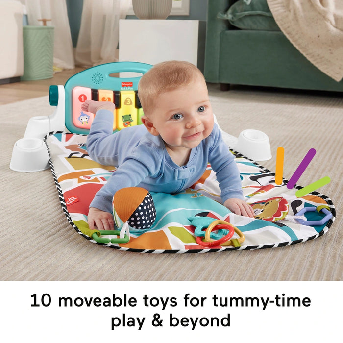 Fisher-Price Glow and Grow Kick & Play Piano Baby Gym Blue