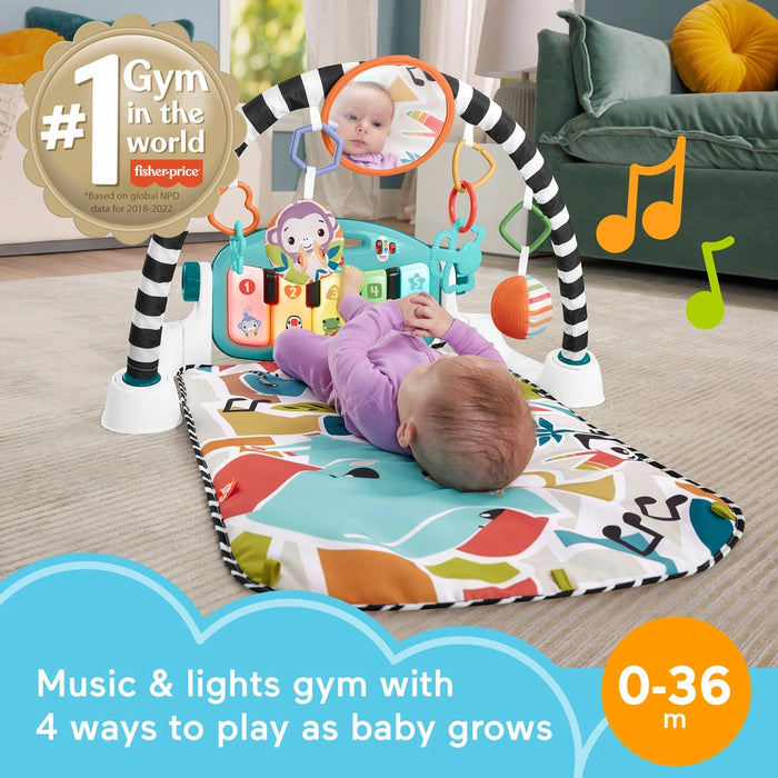 Fisher-Price Glow and Grow Kick & Play Piano Baby Gym Blue