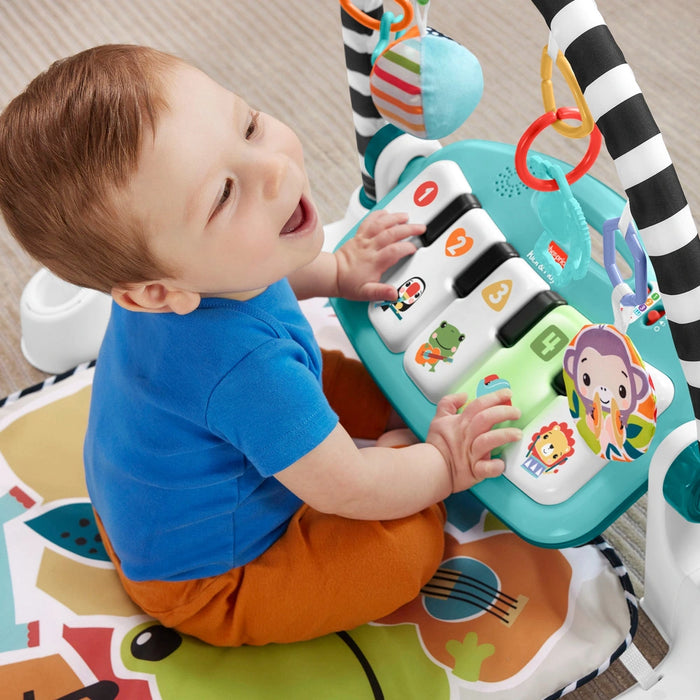 Fisher-Price Glow and Grow Kick & Play Piano Baby Gym Blue