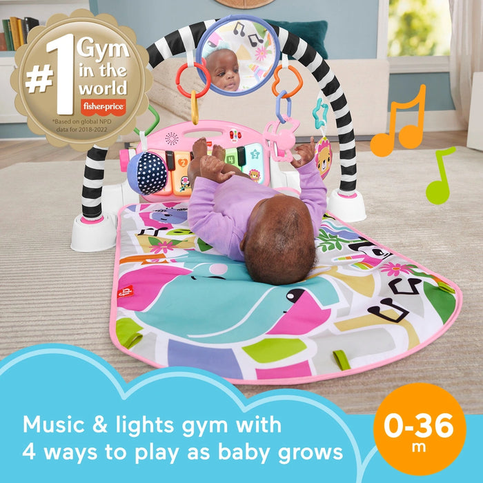 Fisher-Price Glow and Grow Kick & Play Piano Baby Gym Pink