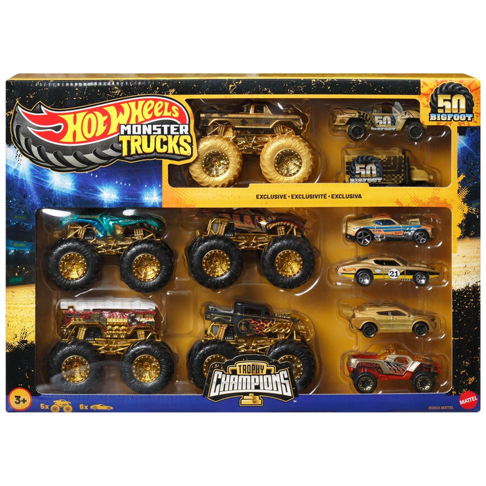 Hot Wheels Monster Trucks Diecast Cars Trophy Champions Collection 1:64 Scale 11 Pack